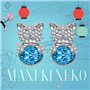 Kami Idea Lucky Cat Γυναικεία Σκουλαρίκια με Κρυστάλλους Swarovski