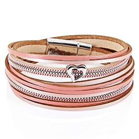 Star Appeal Ροζ βραχιόλι από δέρμα