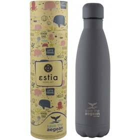 Estia Travel Flask Save The Aegean Grey Μπουκάλι Θερμός 0.5lt Estia Travel Flask Save The Aegean Grey Μπουκάλι Θερμός 0.5lt