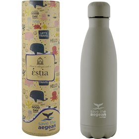 Estia Travel Flask Save The Aegean Taupe Μπουκάλι Θερμός 0.5lt Estia Travel Flask Save The Aegean Taupe Μπουκάλι Θερμός 0.5lt