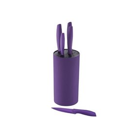 Σετ Μαχαίρια 5 τμχ & Βάση Μωβ Bergner RB-2591-PU