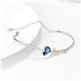 AOBOCO βραχιόλι με μπλε κρύσταλλο Swarovski