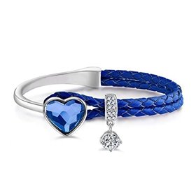 Le Premium Βραχιόλι δερμάτινο με κρύσταλλο σε σχήμα καρδιάς Swarovski