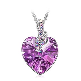 J Renee Love Heart κολιέ με κρύσταλλο Swarovski μοβ