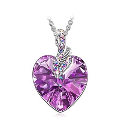 J Renee Love Heart κολιέ με κρύσταλλο Swarovski μοβ