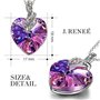 J Renee Love Heart κολιέ με κρύσταλλο Swarovski μοβ