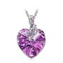 J Renee Love Heart κολιέ με κρύσταλλο Swarovski μοβ