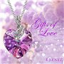 J Renee Love Heart κολιέ με κρύσταλλο Swarovski μοβ