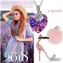 J Renee Love Heart κολιέ με κρύσταλλο Swarovski μοβ