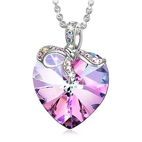 J Renee Love Heart κολιέ με κρύσταλλο Swarovski ευλογημένη αγάπη μοβ
