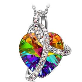 J Renee Love Heart κολιέ με κρύσταλλο Swarovski καρδιά πολύχρωμο