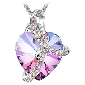J Renee Love Heart κολιέ με κρύσταλλο Swarovski καρδιά μοβ
