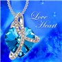 J Renee Love Heart κολιέ με κρύσταλλο Swarovski καρδιά μπλε