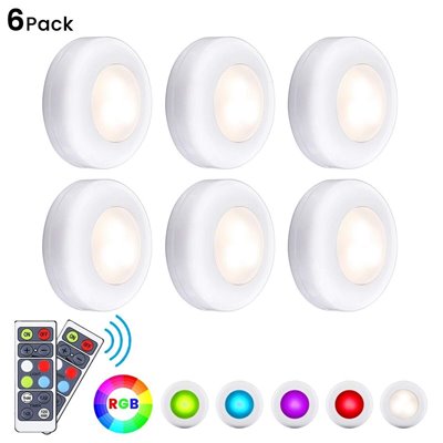 Σετ 6 Φώτα RGB LED με Τηλεχειριστήριο