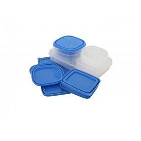 Σετ Πλαστικά Μπολ αποθήκευσης 20 τεμ. με Μπλε πλαστικά καπάκια 106-100881
