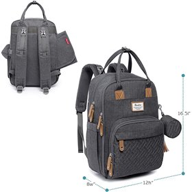 Lekebaby RUVALINO Τσάντα Αλλαξιέρα Σκούρο Γκρί Lekebaby RUVALINO Τσάντα Αλλαξιέρα