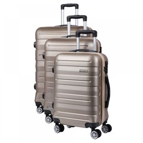 Σετ βαλίτσες με χειραποσκευή 3τμχ εκρού, Manoukian MAN-44-C