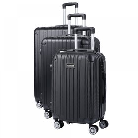 Σετ βαλίτσες με χειραποσκευή 3τμχ μαύρες, Manoukian MAN-45-B