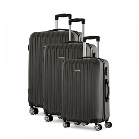 Σετ βαλίτσες με χειραποσκευή 3τμχ σκούρο γκρι, Manoukian MAN-46-D