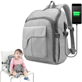 CeeKii Τσάντα Αλλαξιέρα με  Θήκη Φόρτισης USB Unisex (Γκρι)