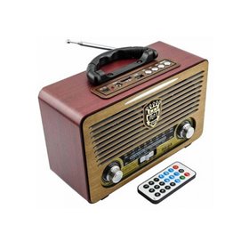 Φορητό Retro Επαναφορτιζόμενο Ραδιόφωνο & Mp3 Player με Τηλεχειριστήριο FMAMSW3, USB, SD TF CARD, AUX - Meier M-115BT
