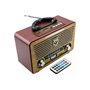 Φορητό Retro Επαναφορτιζόμενο Ραδιόφωνο & Mp3 Player με Τηλεχειριστήριο FMAMSW3, USB, SD TF CARD, AUX - Meier M-115BT