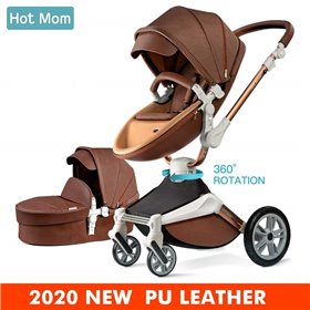 Hot Mom Καρότσι  3 σε 1 με Καροτσάκι και Carrycot 2020 F023 Καφέ