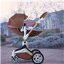 Hot Mom Καρότσι  3 σε 1 με Καροτσάκι και Carrycot 2020 F023 Καφέ