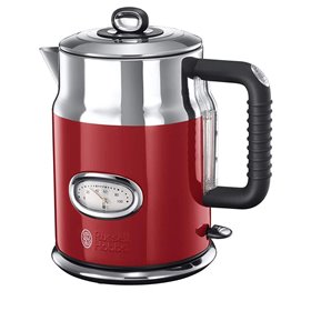 Russell Hobbs 21670-70 Ρετρό Ηλεκτρικός Βραστήρας με κρυφό δείκτη θερμοκρασίας βρασμού νερού, 2400 Watt, Κόκκινος