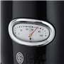 Russell Hobbs 21671-70 Ρολόι Classic Noir Ηλεκτρικός βραστήρας με ενσωματωμένο δείκτη θερμοκρασίας βρασμού νερού 2400 W Μαύρο