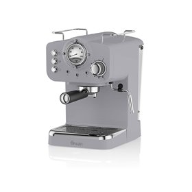 Swan SK22110GRN Μηχανή Καφέ Espresso Retro Pump 15 Μπάρες Πίεσης Γκρι
