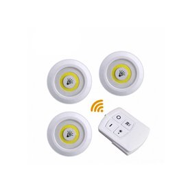 3 Pack Cob Led Wireless Automatic with Remote Control Light YL-M-411 White