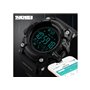 Smart Watch ρολόι με Βηματομετρητή και Bluetooth χειρός ανδρικό SKMEI 1385 BLACK