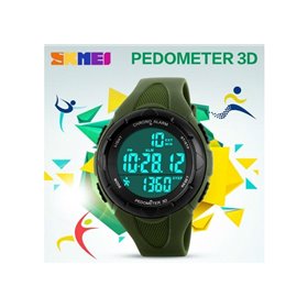 Ρολόι με βηματομετρητή χειρός ανδρικό SKMEI 1108 ARMY GREEN
