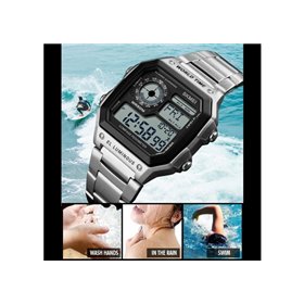 Ρολόι με πυξίδα χειρός ανδρικό SKMEI 1382 SILVER