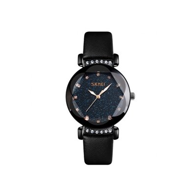 Ρολόι χειρός γυναικείο SKMEI 9188 BLACK LEATHER
