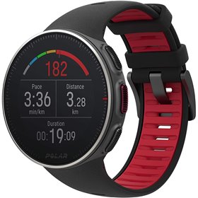 Polar Vantage V Titan Sportwatch για προπονήσεις πολλαπλών σπορ και Triathlon με GPS, αδιάβροχο, Unisex Μαύρο / Κόκκινο