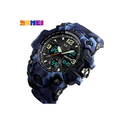 Αθλητικό ρολόι χειρός ανδρικό SKMEI 1155B BLUE CAMOUFLAGE