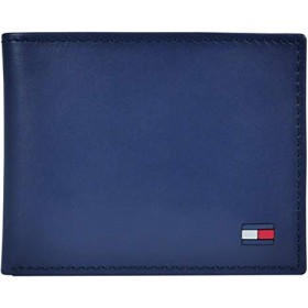 Tommy Hilfiger Ανδρικό Δερμάτινο Πορτοφόλι Dore με αφαιρούμενο κάτοχο καρτών Μπλε