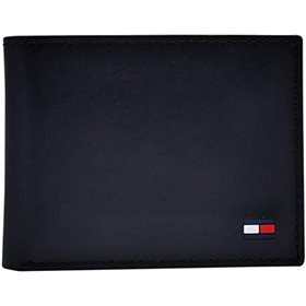 Tommy Hilfiger Ανδρικό Δερμάτινο Πορτοφόλι  Dore με αφαιρούμενο κάτοχο καρτών Μαύρο