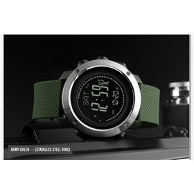 Ρολόι με βηματομετρητή χειρός ανδρικό SKMEI 1418 ARMY GREEN
