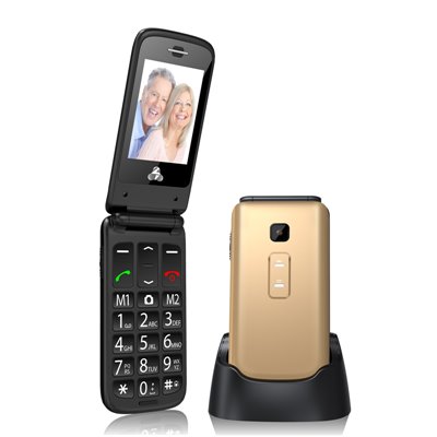 POWERTECH Κινητό Τηλέφωνο Sentry II, SOS Call, Dual Sim, με φακό, Gold