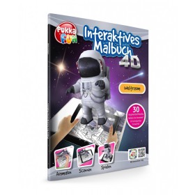 PUKKA FUN Βιβλίο ζωγραφικής 4D επαυξημένης πραγματικότητας, Space