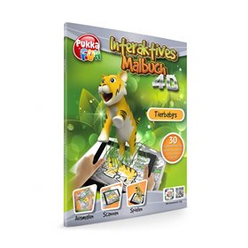 PUKKA FUN Βιβλίο ζωγραφικής 4D επαυξημένης πραγματικότητας Animal Babies