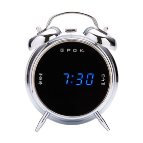 EPOK Ξυπνητήρι RR90EPOKS, FM Radio, LED, ασημί