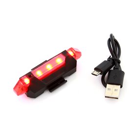 Οπίσθιος φωτισμός ποδηλάτου, επαναφορτιζόμενος, μαύρο