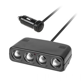 Διαμοιραστής αντάπτορα αυτοκινήτου ZLA0416 4 θέσεων, μαύρος