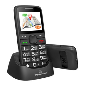 POWERTECH Κινητό Τηλέφωνο Sentry GPS, SOS Call, Dual Sim, με φακό, μαύρο