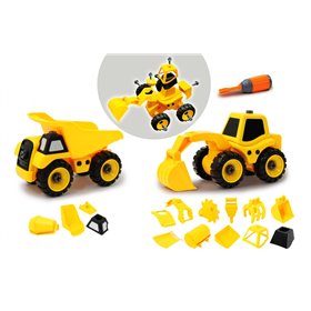 JAMARA Σετ 9 σε 2 κατασκευαστικά οχήματα, συναρμολογούμενα, 46 τμχ