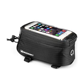 WOZINSKY Τσάντα ποδηλάτου ACC-236 με θήκη τηλεφώνου, αδιάβροχη, μαύρη